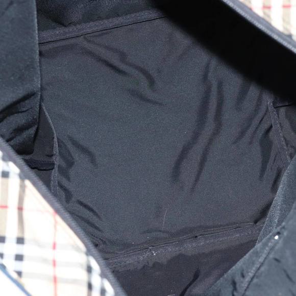 BURBERRYSs Nova Check Blue Label Tote Bag Nylon Navy Beige Auth bs13707 - Picture 11 of 16